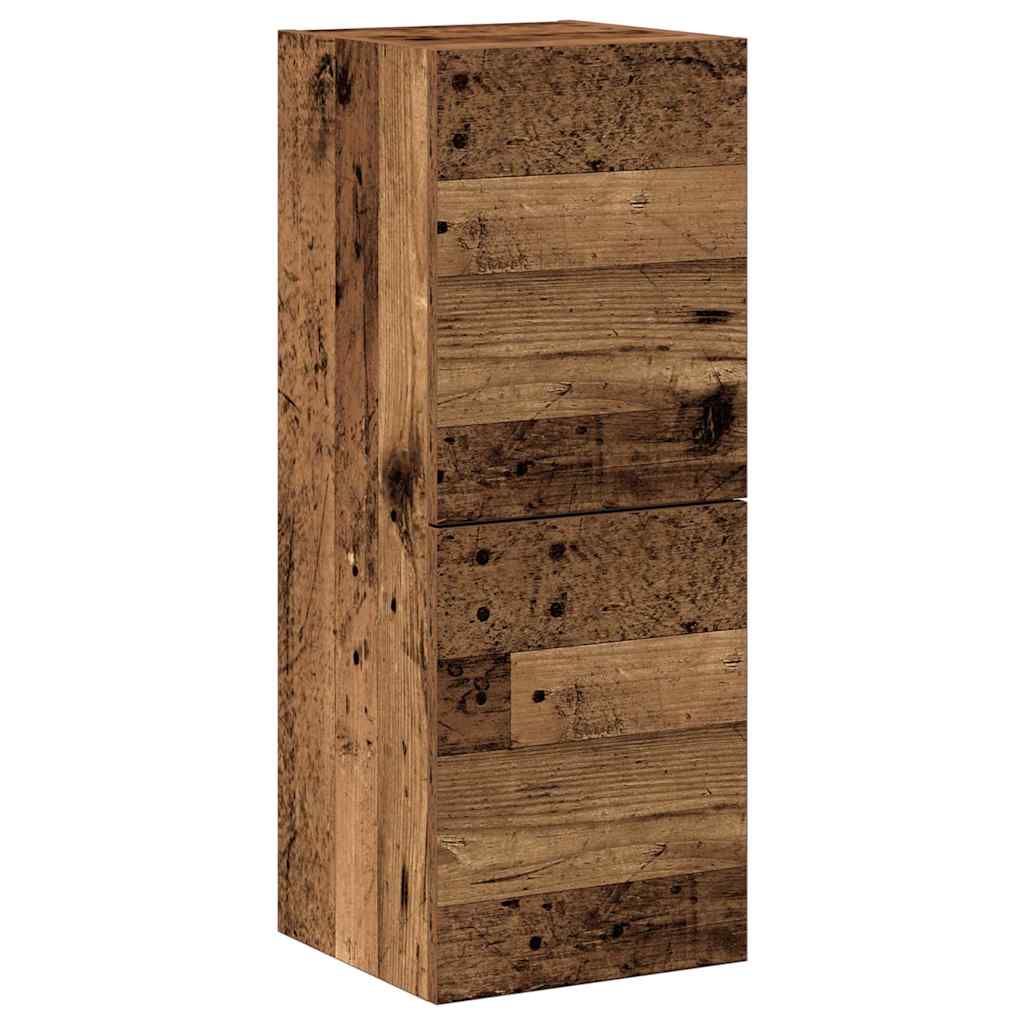 4 Piece TV Cabinet Set Wall-mounted Old Wood Engineered Wood