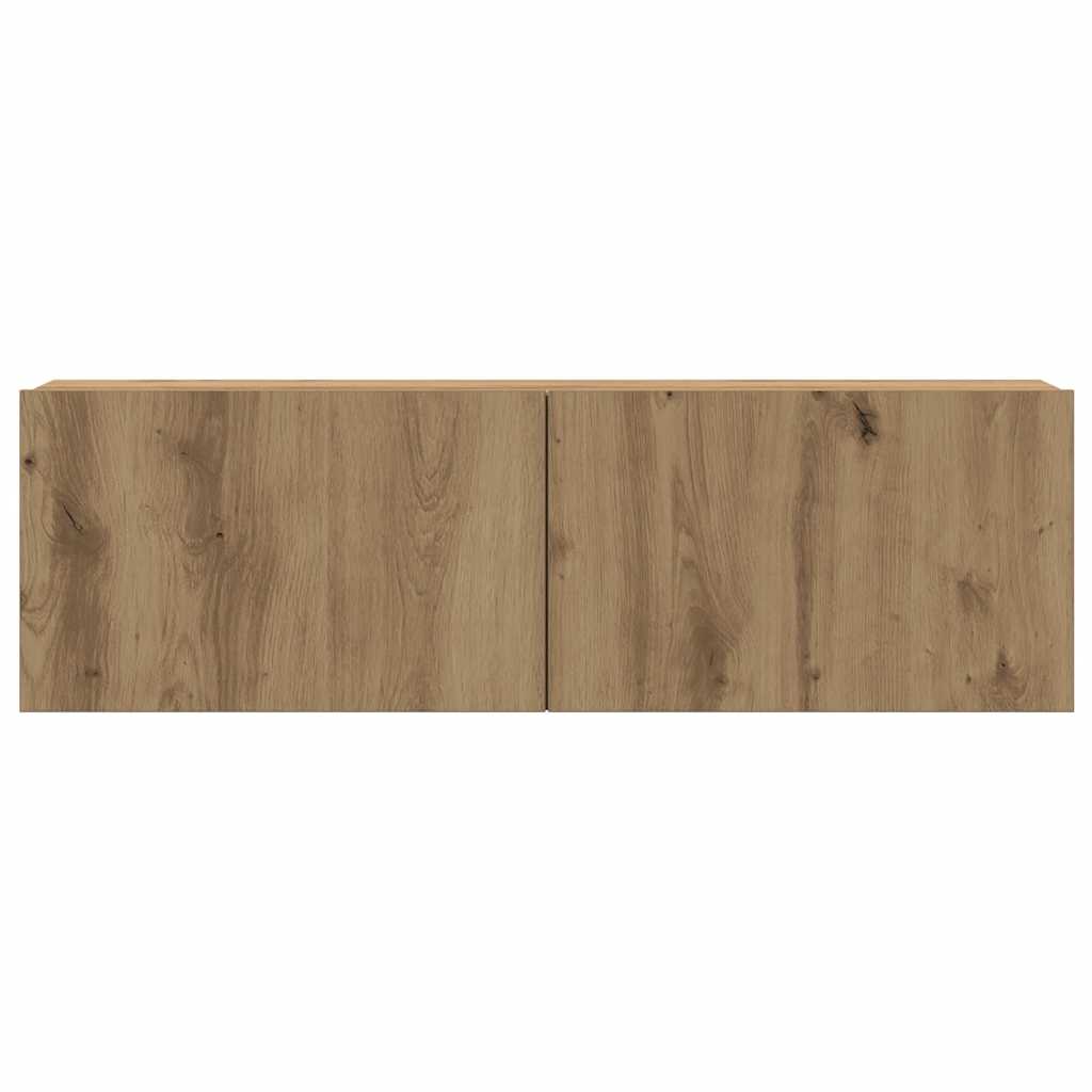 7 Piece TV Cabinet Set Wall-mounted Artisan Oak Engineered Wood