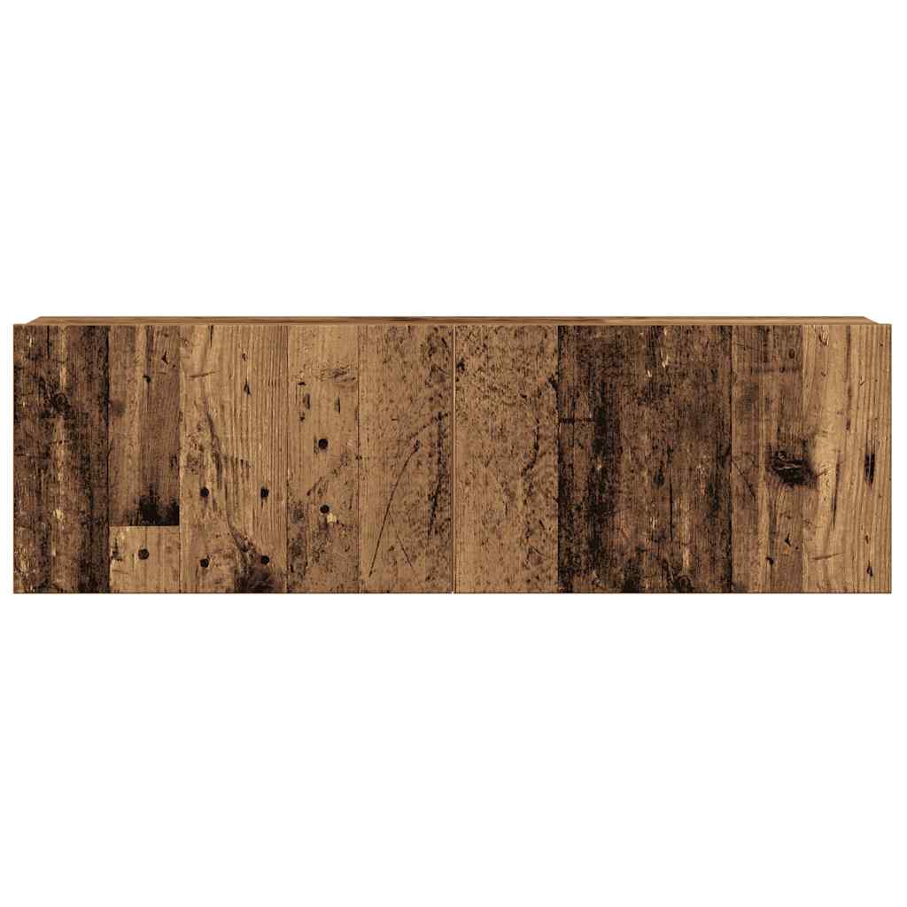 6 Piece TV Cabinet Set Wall-mounted Old Wood Engineered Wood