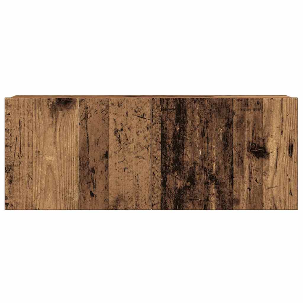 4 Piece TV Cabinet Set Wall-mounted Old Wood Engineered Wood