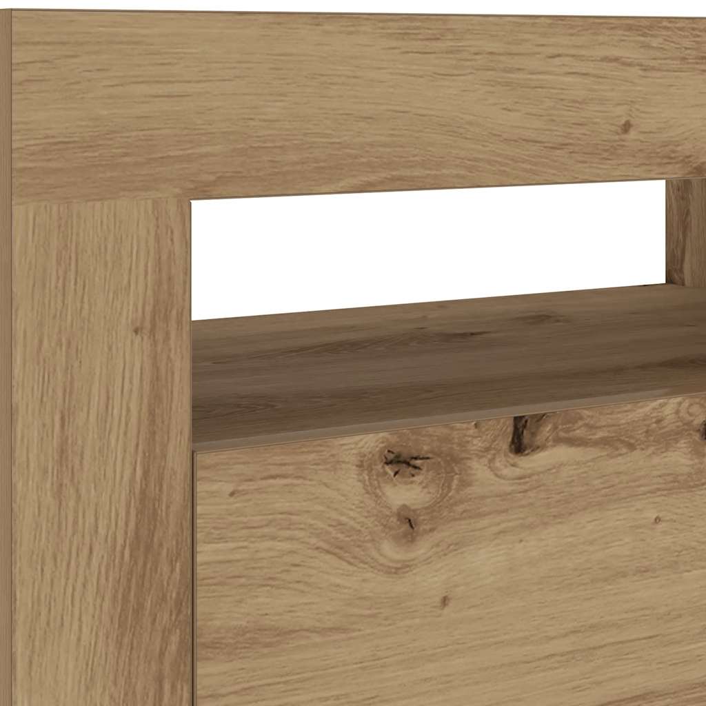 Bedside Cabinets 2 pcs with LEDs Artisan Oak 60x35x40 cm