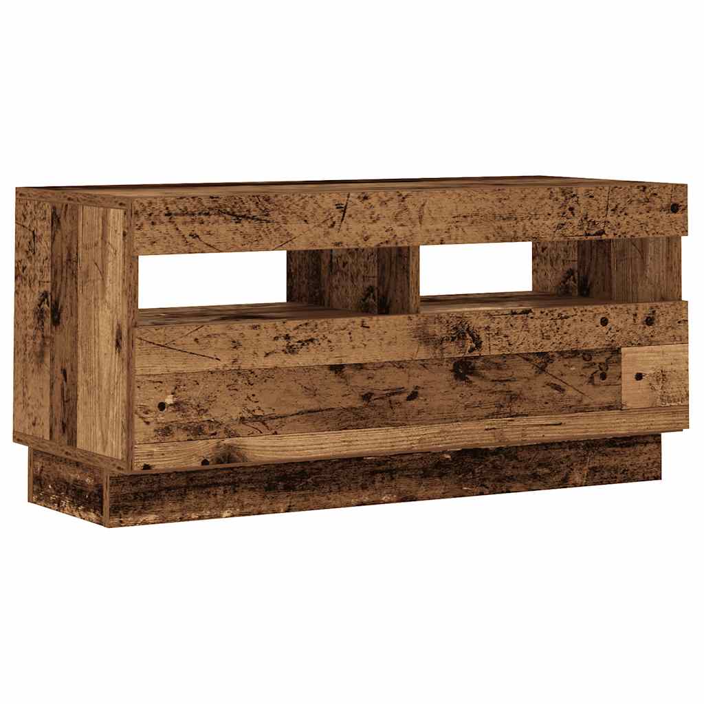 TV Cabinet with LED Lights Old Wood 180x35x40cm Engineered Wood