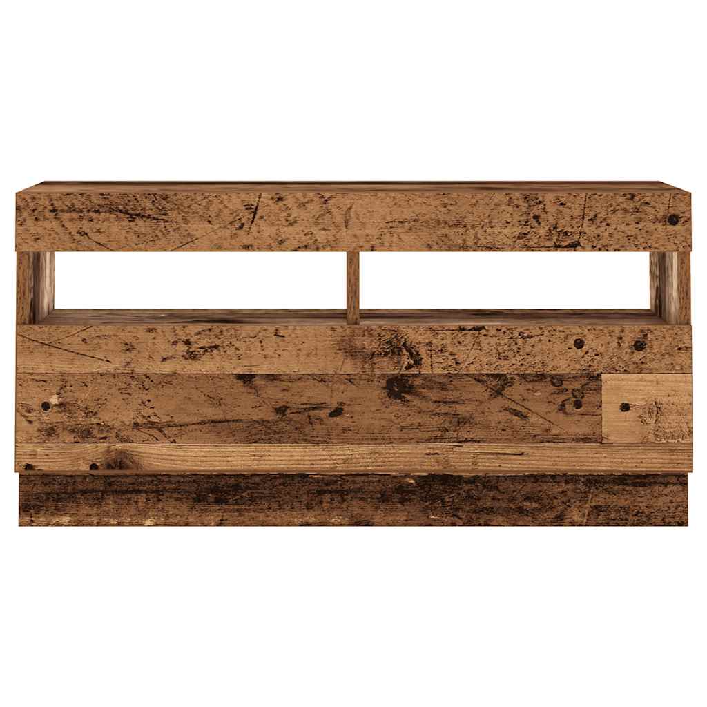 TV Cabinet with LED Lights Old Wood 180x35x40cm Engineered Wood