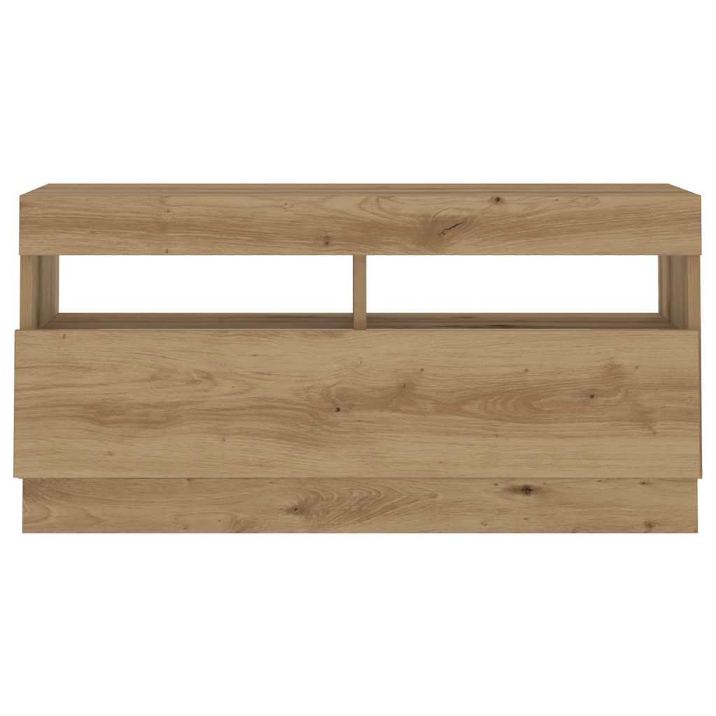 vidaXL TV Cabinet with LED Lights Artisan Oak 180x35x40 cm Engineered Wood