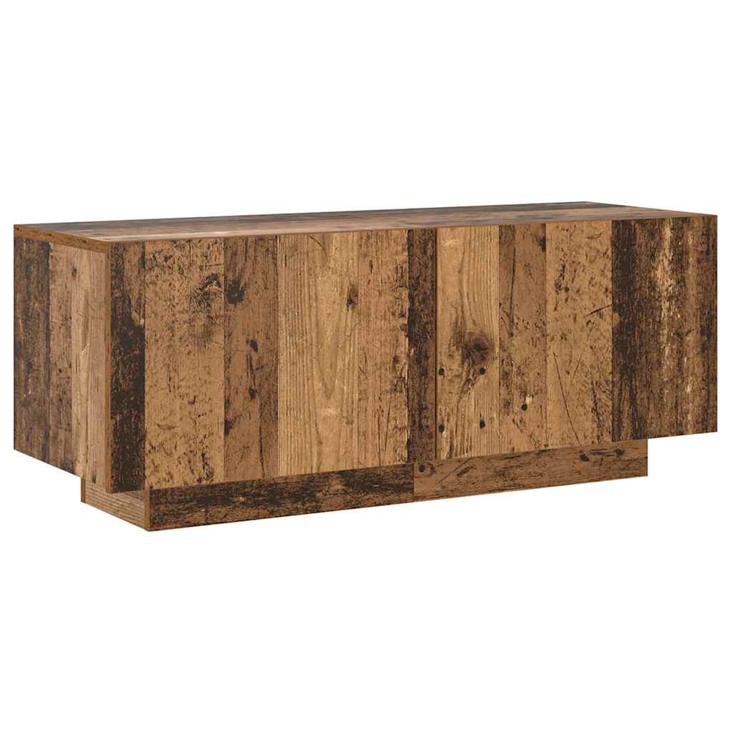 TV Cabinet with LED Lights Old Wood 200x35x40cm Engineered Wood