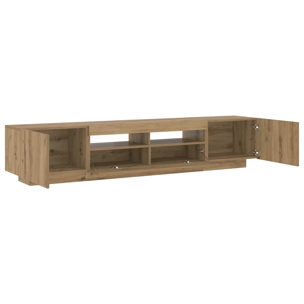 TV Cabinet with LED Lights Artisan Oak 200x35x40 cm