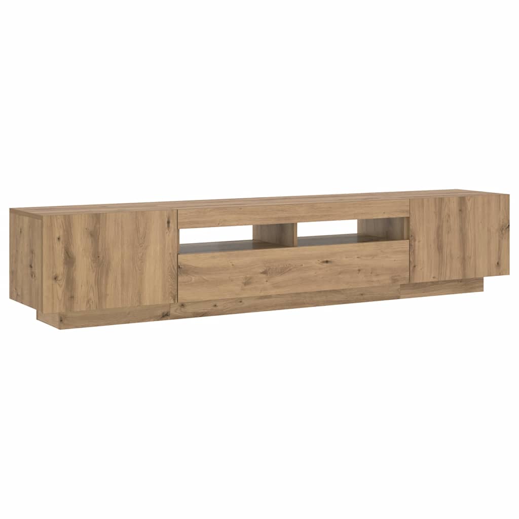 TV Cabinet with LED Lights Artisan Oak 200x35x40 cm