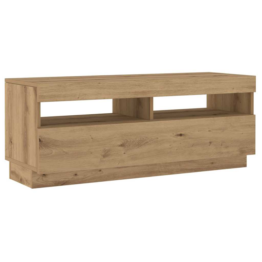 TV Cabinet with LED Lights Artisan Oak 200x35x40 cm