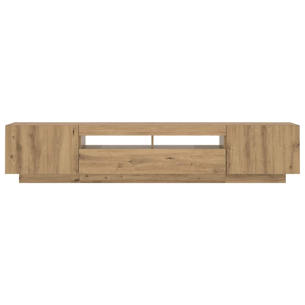 TV Cabinet with LED Lights Artisan Oak 200x35x40 cm