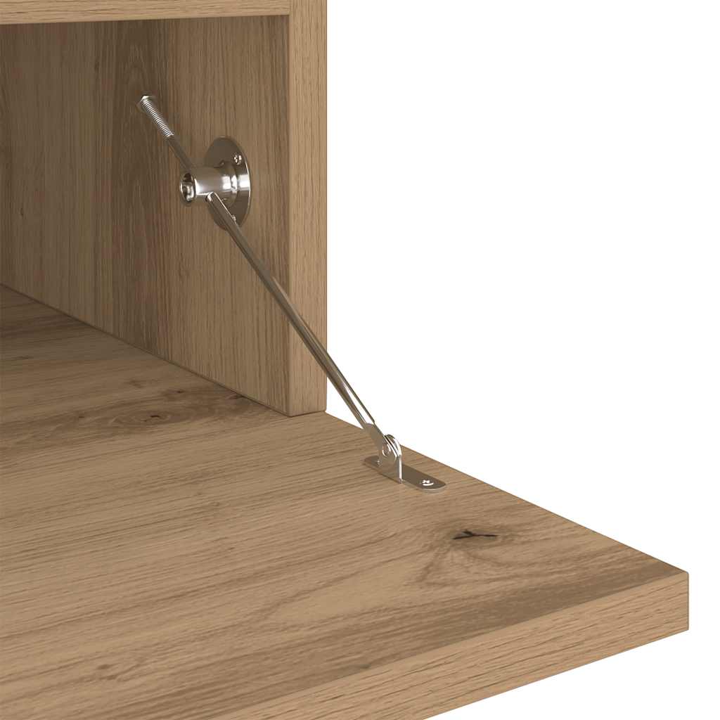 TV Cabinet with LED Lights Artisan Oak 200x35x40 cm