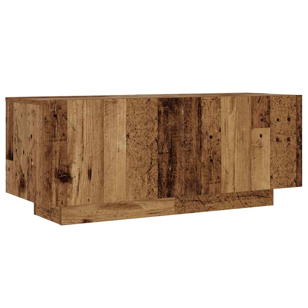 TV Cabinet with LED Lights Old Wood 260x35x40cm Engineered Wood