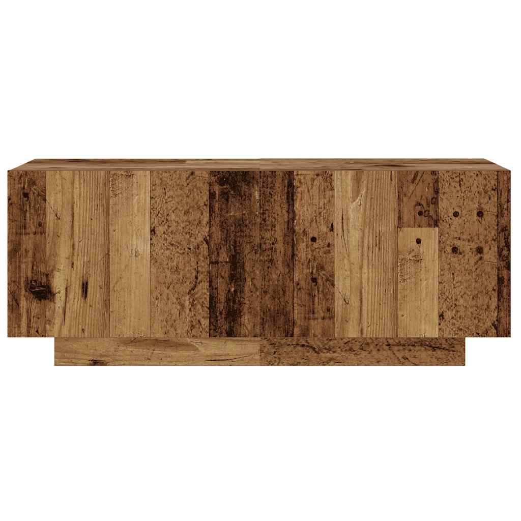 TV Cabinet with LED Lights Old Wood 260x35x40cm Engineered Wood