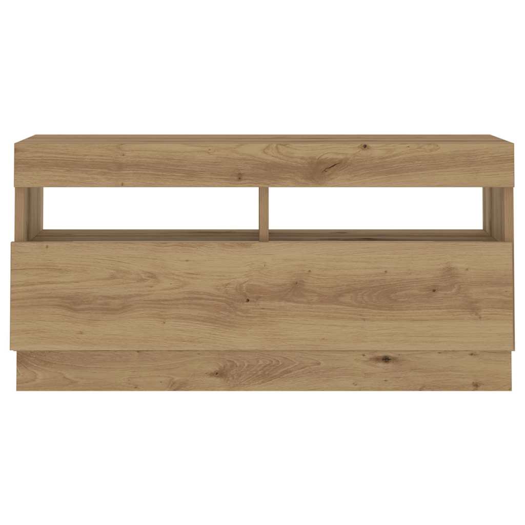 vidaXL TV Cabinet with LED Lights Artisan Oak 260x35x40 cm Engineered Wood