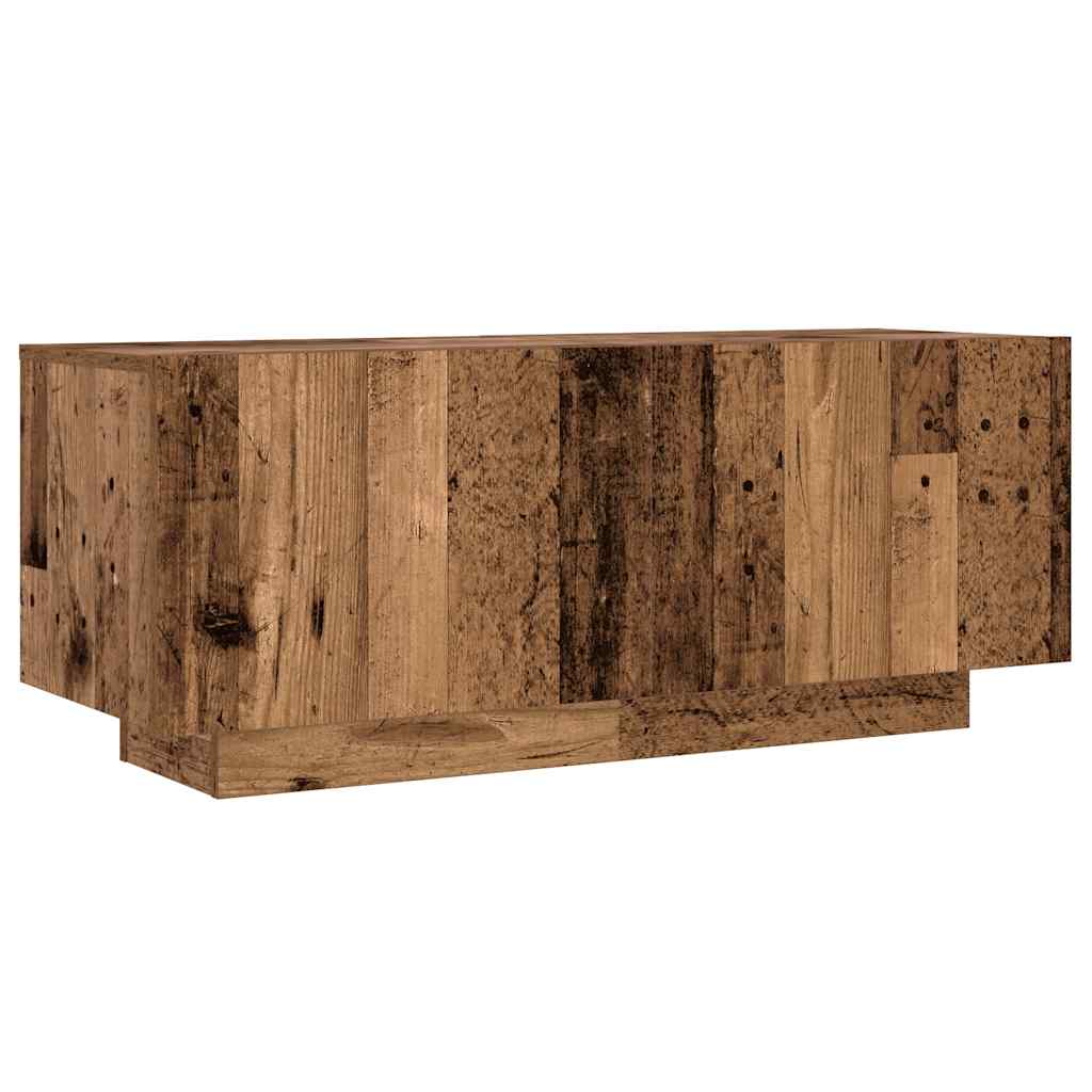 TV Cabinet with LED Lights Old Wood 300x35x40cm Engineered Wood