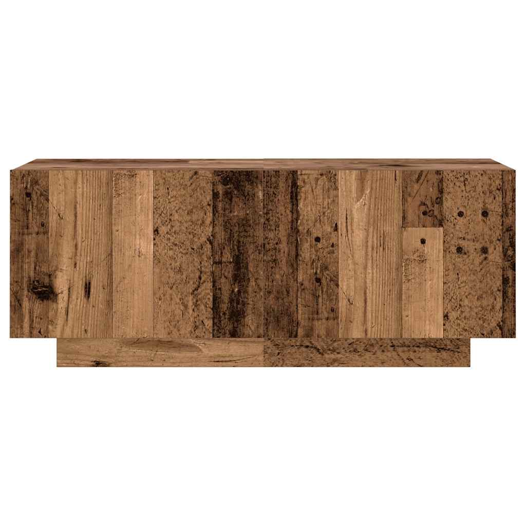 TV Cabinet with LED Lights Old Wood 300x35x40cm Engineered Wood