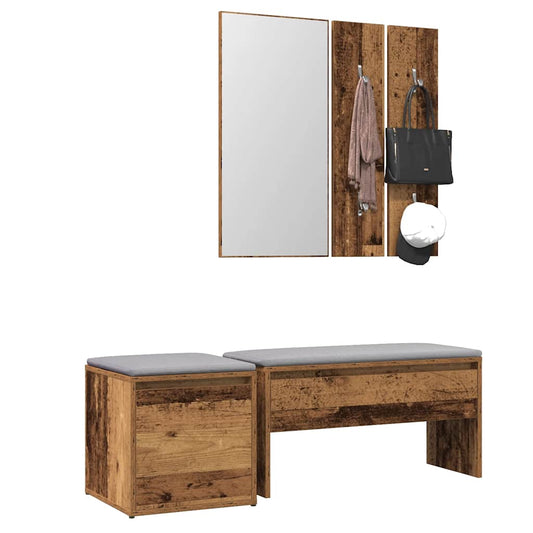 Hallway Furniture Set Old Wood Engineered Wood