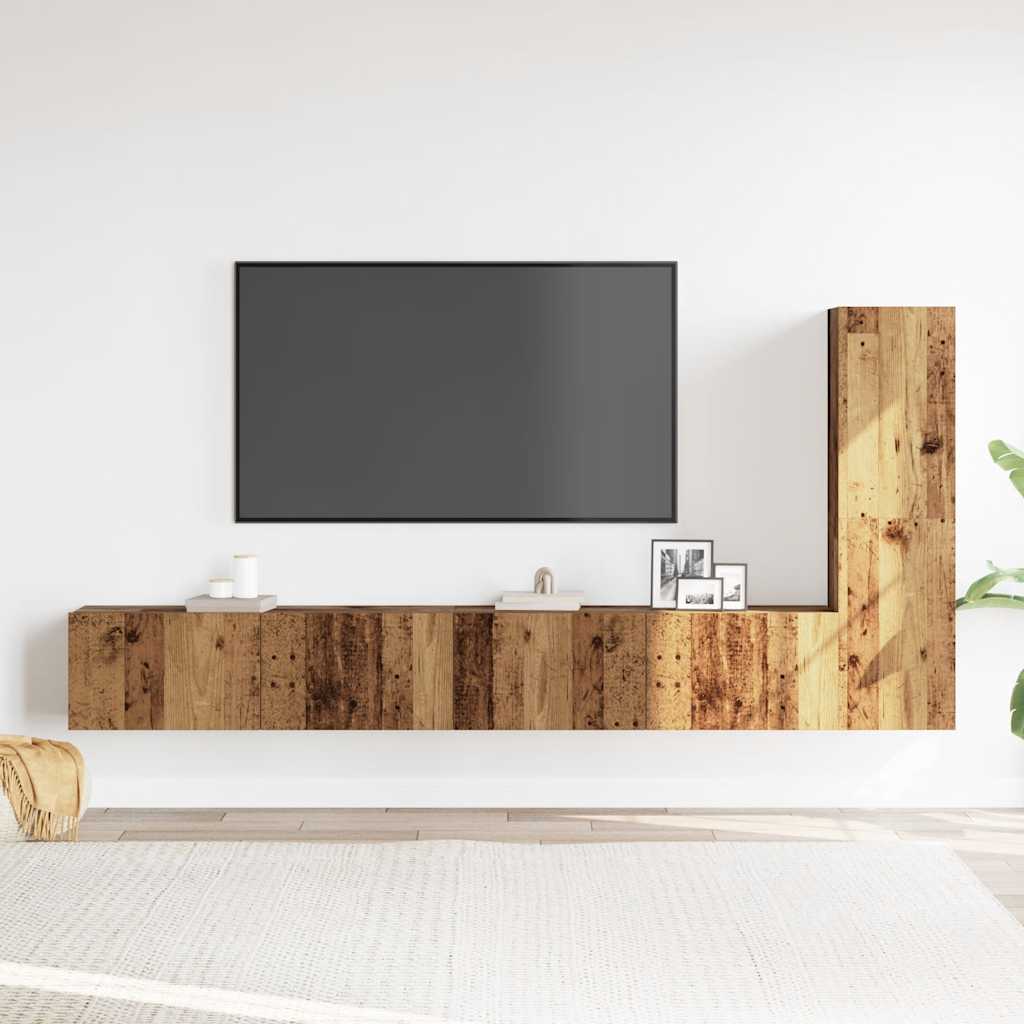 vidaXL 3 Piece TV Cabinet Set Wall-mounted Old Wood Engineered Wood