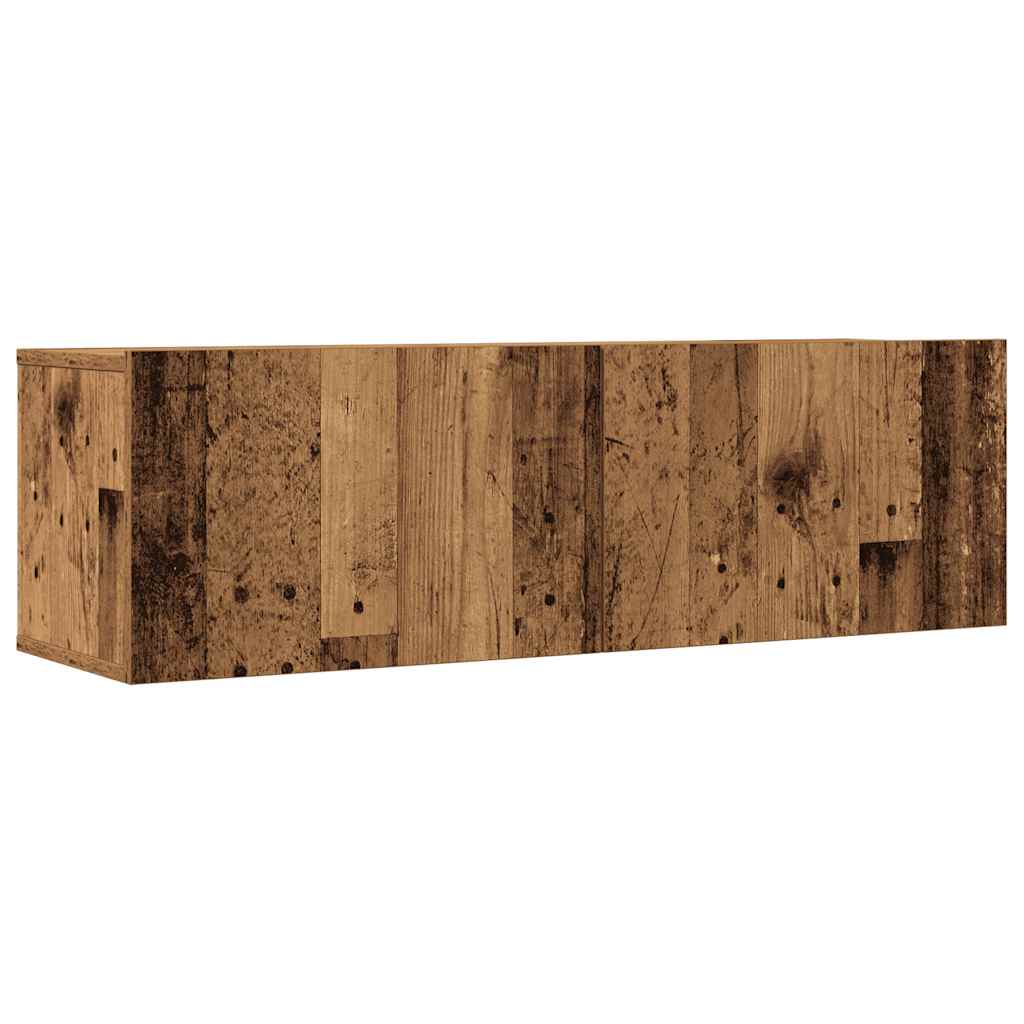 5 Piece TV Cabinet Set Wall-mounted Old Wood Engineered Wood