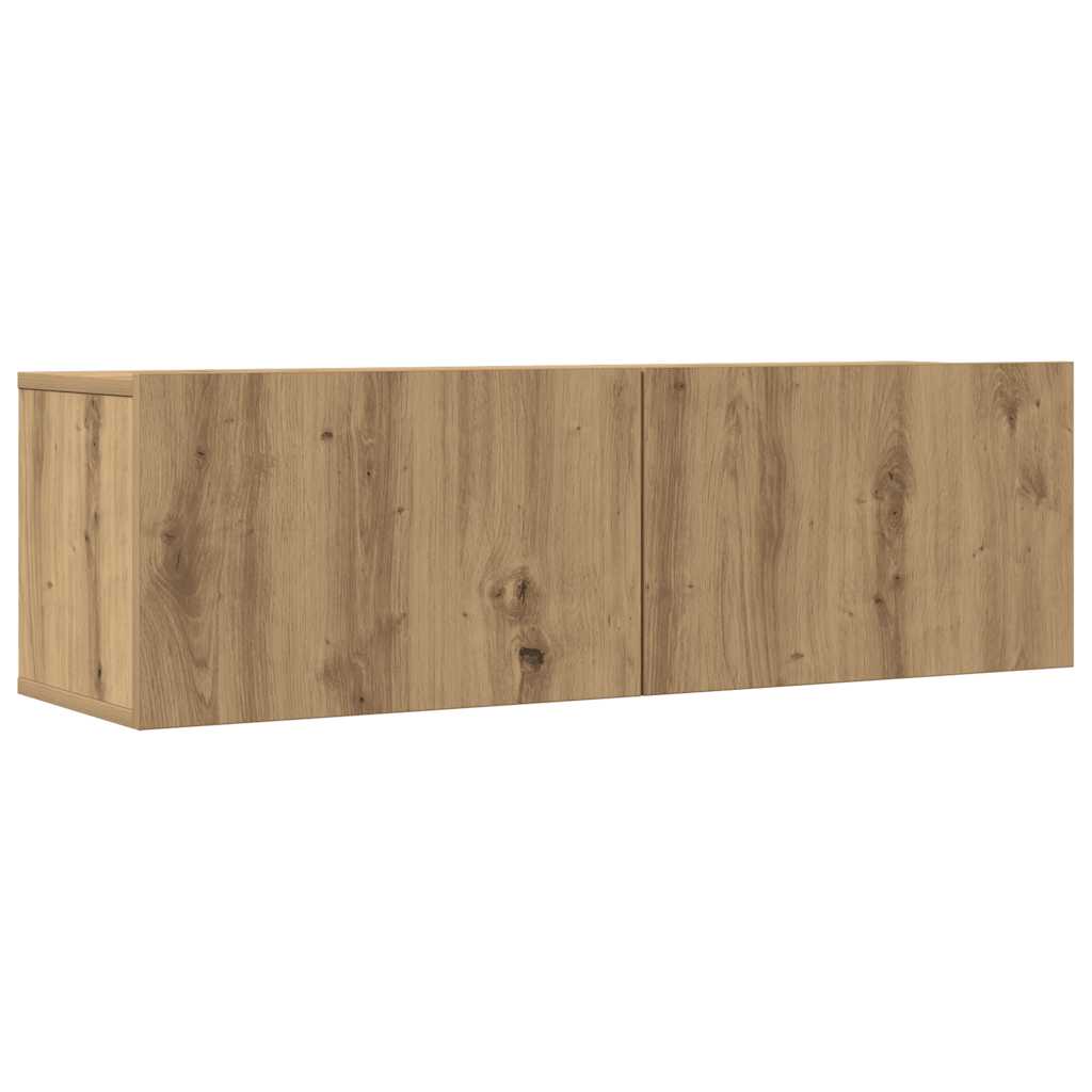 7 Piece TV Cabinet Set Wall-mounted Artisan Oak Engineered Wood