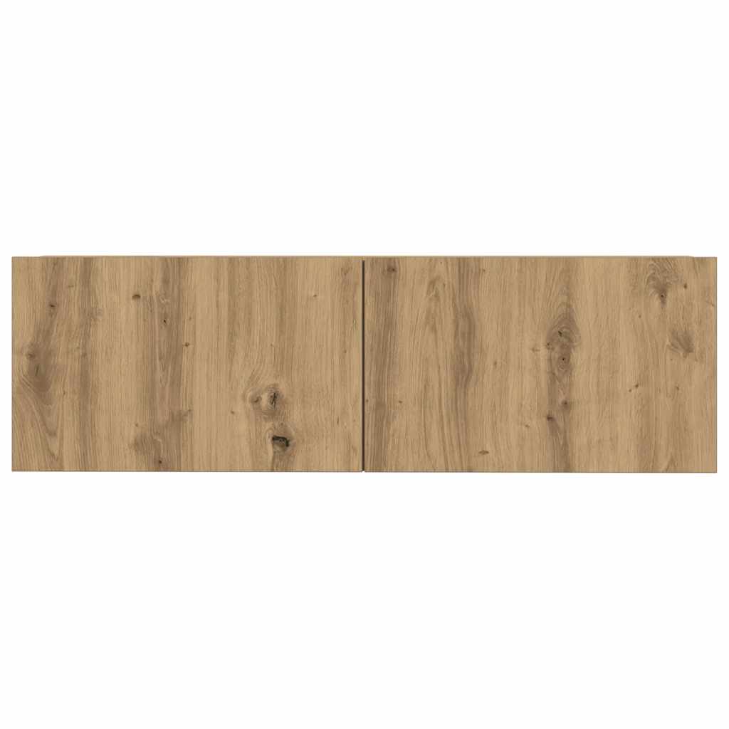 7 Piece TV Cabinet Set Wall-mounted Artisan Oak Engineered Wood