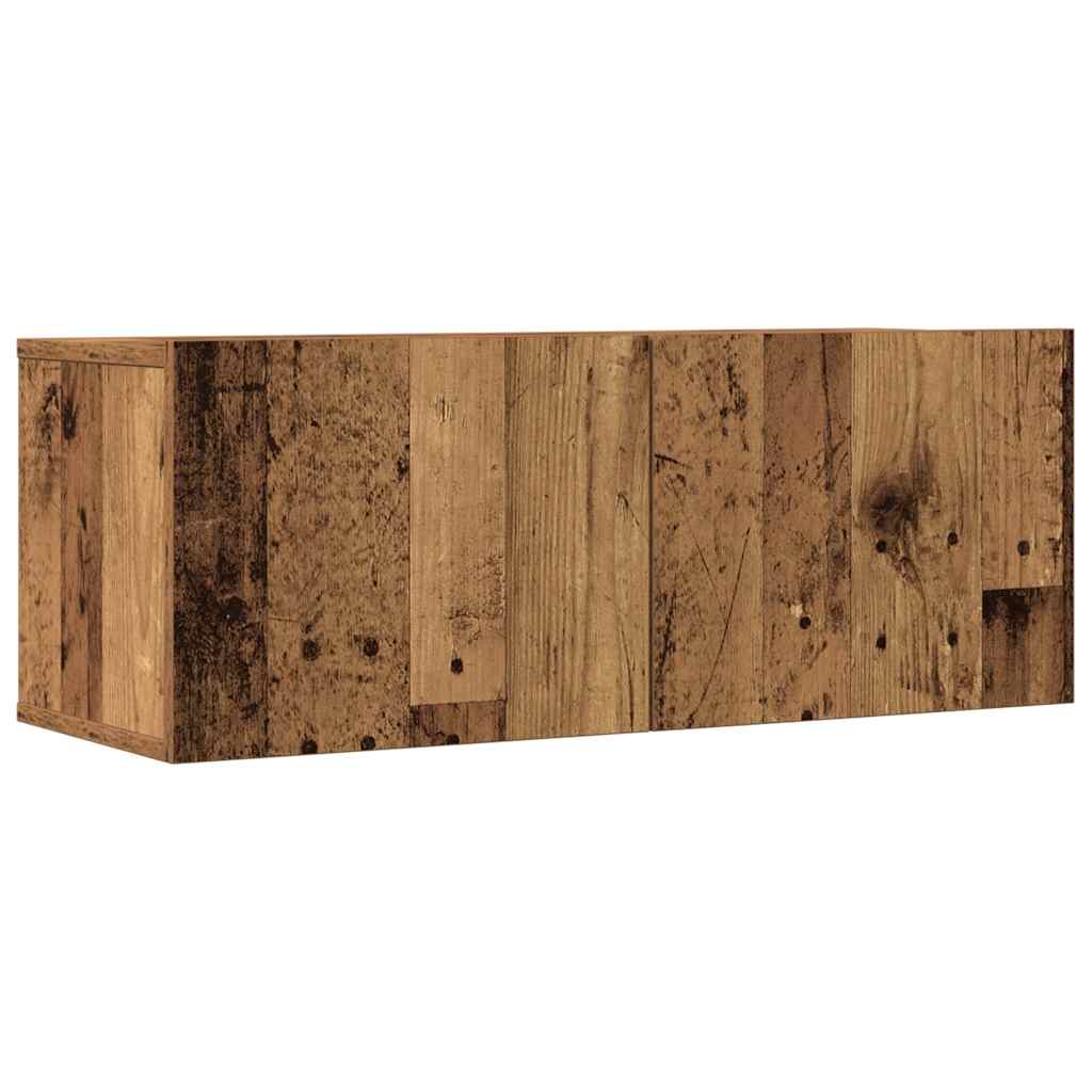 4 Piece TV Cabinet Set Wall-mounted Old Wood Engineered Wood