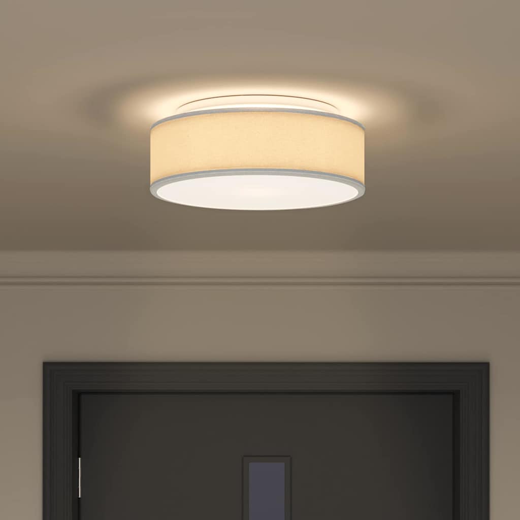 Ceiling Lamp with Spotlights Grey 38 x 38 x 13.5 cm Fabric