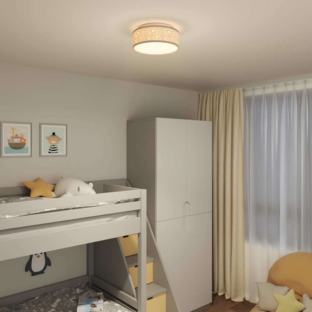 Ceiling Lamp with Spotlights Taupe 30 x 30 x 13.5 cm Fabric