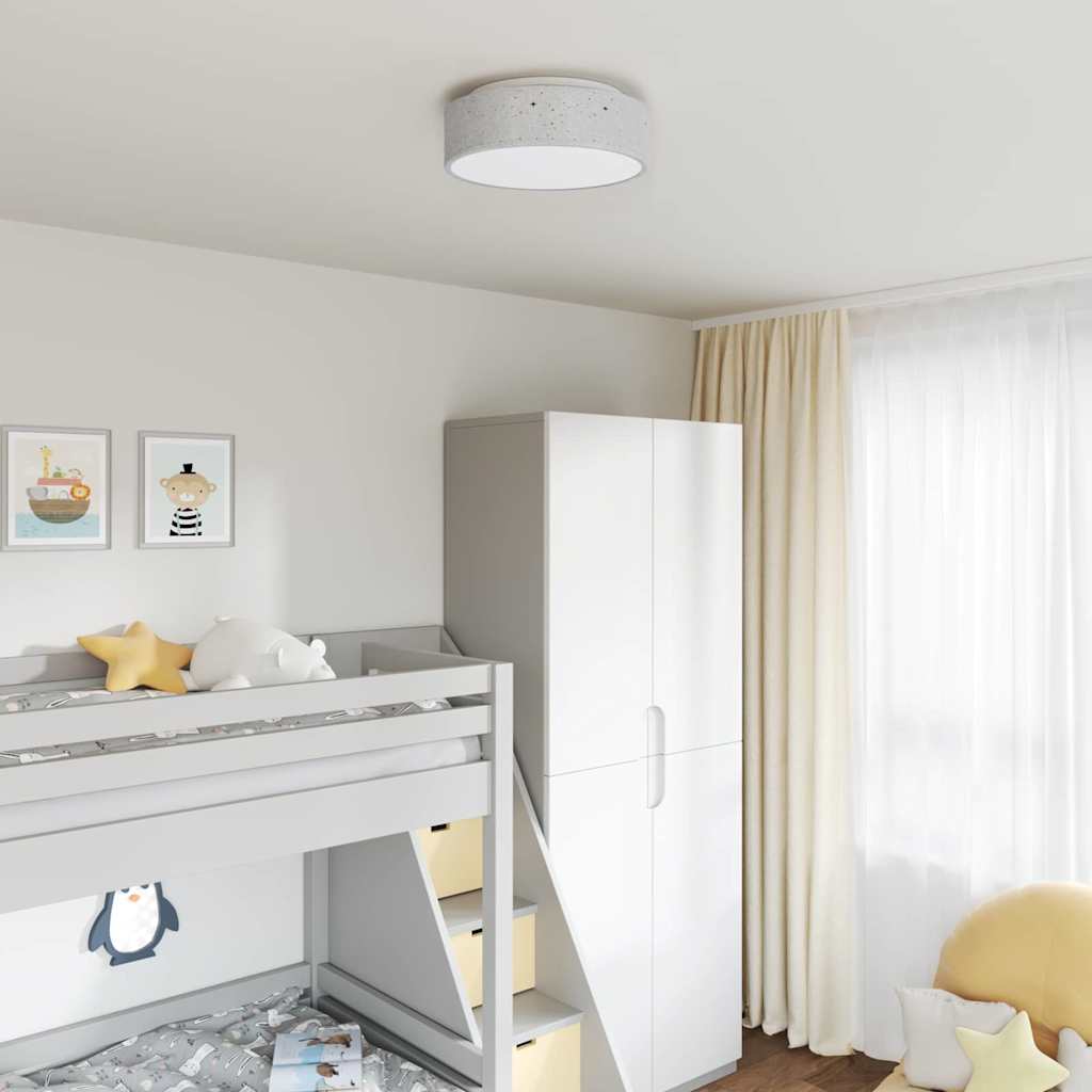 Ceiling Lamp with Spotlights Grey 38 x 38 x 13.5 cm Fabric