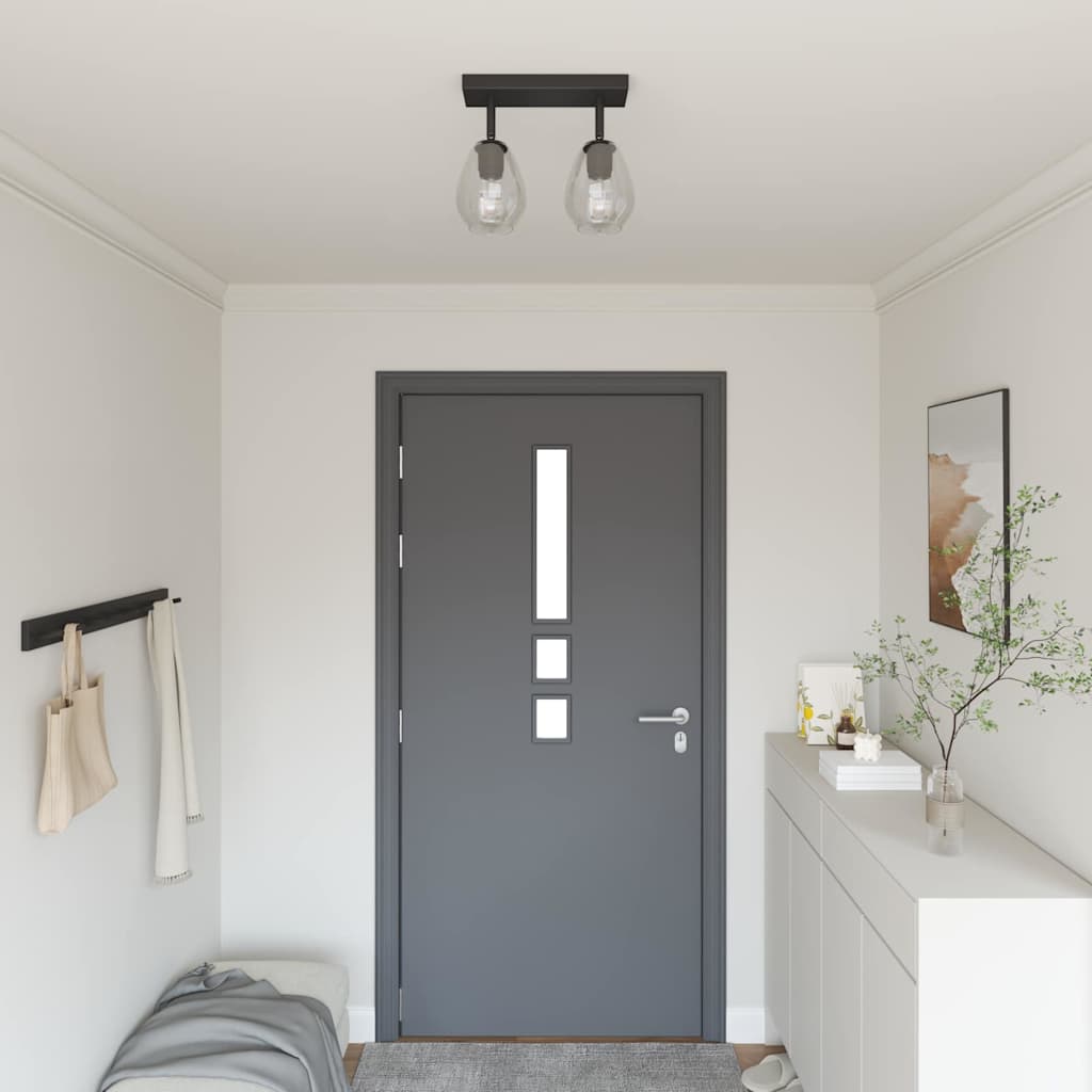 Ceiling Spotlight Black 33 x 13 x 26 cm Glass and Metal
