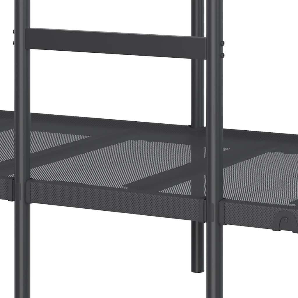 Bunk Bed without Mattress Black 75x190 cm Small Single Steel
