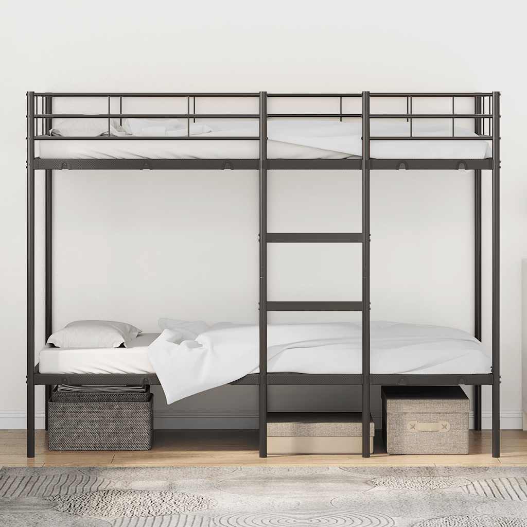 Bunk Bed without Mattress Black 80x200 cm Steel