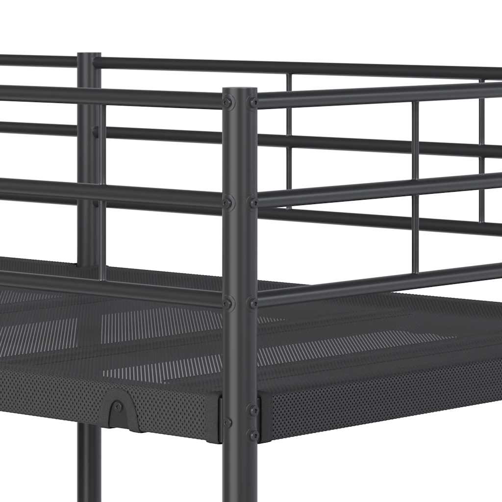 Bunk Bed without Mattress Black 100x200 cm Steel