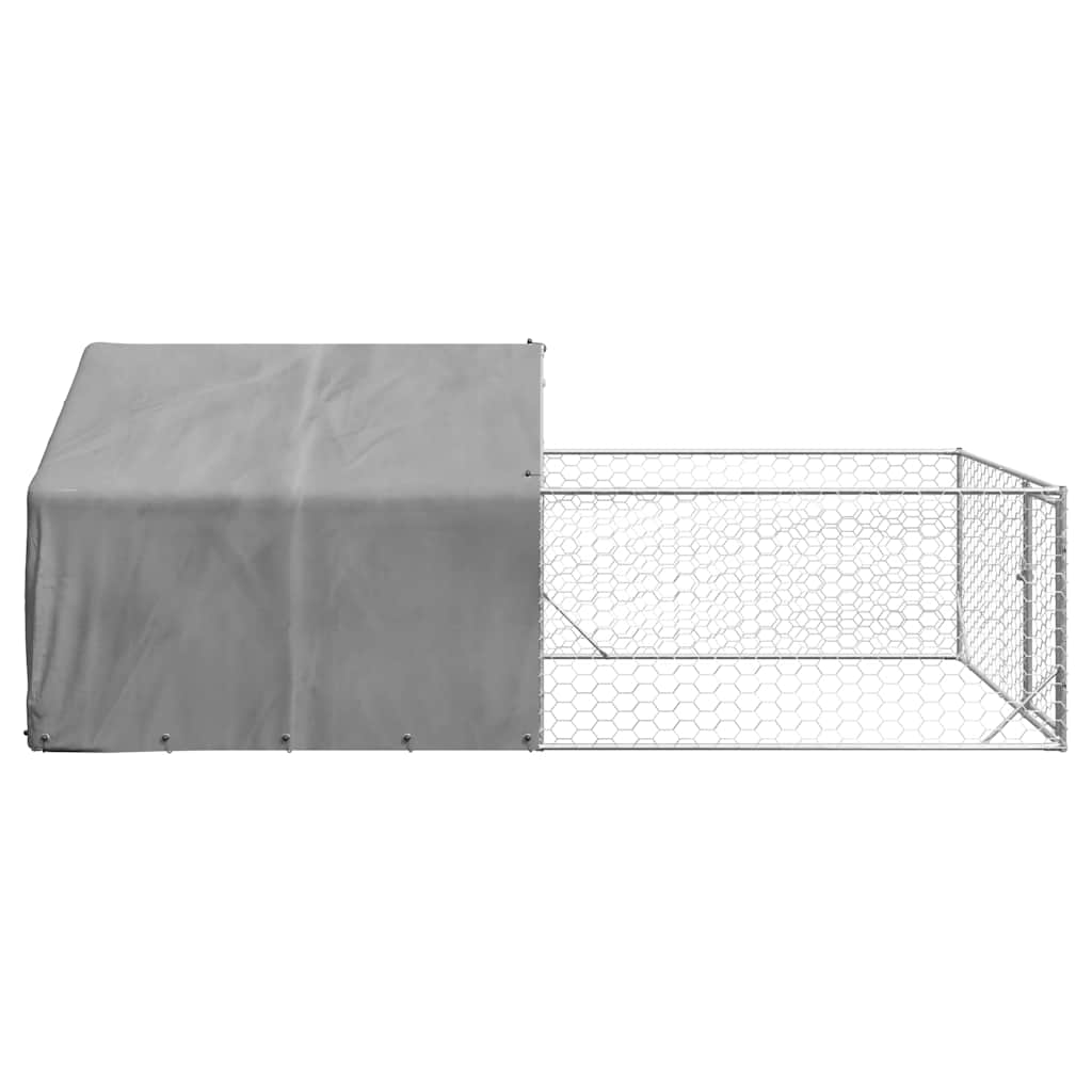 vidaXL Outdoor Dog Kennel with Run 5x2x1.5 m Galvanised Steel