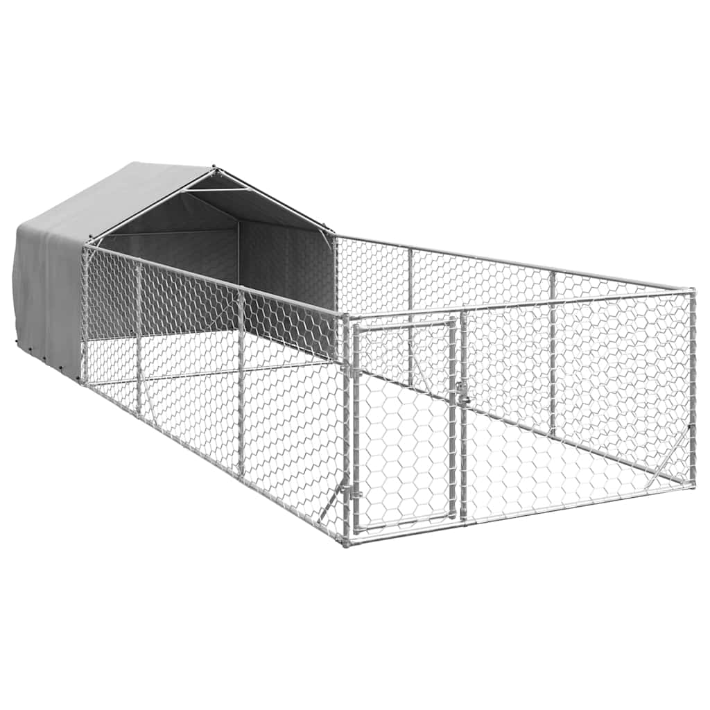 vidaXL Outdoor Dog Kennel with Run 6x2x1.5 m Galvanised Steel