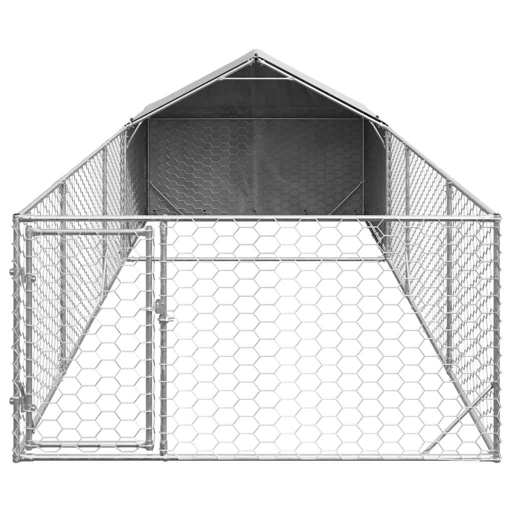 vidaXL Outdoor Dog Kennel with Run 6x2x1.5 m Galvanised Steel