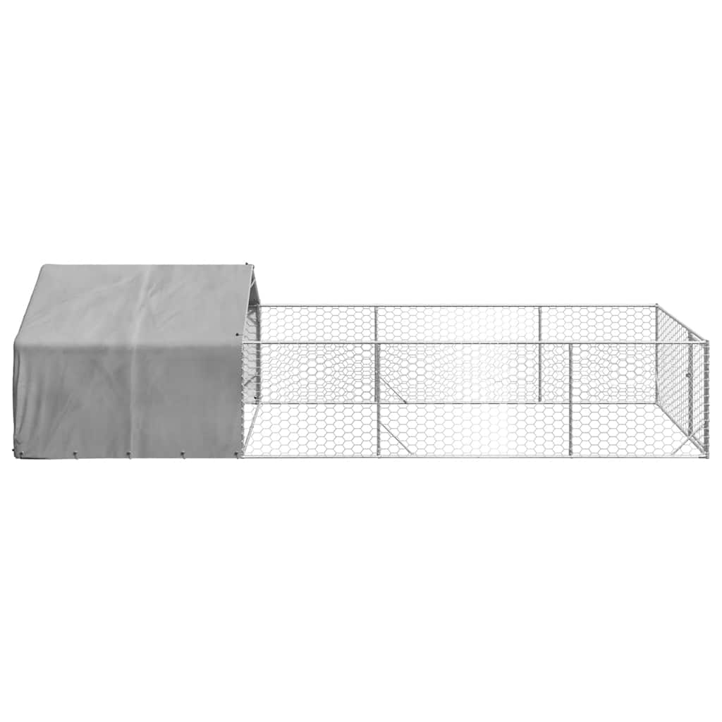 vidaXL Outdoor Dog Kennel with Run 6x2x1.5 m Galvanised Steel