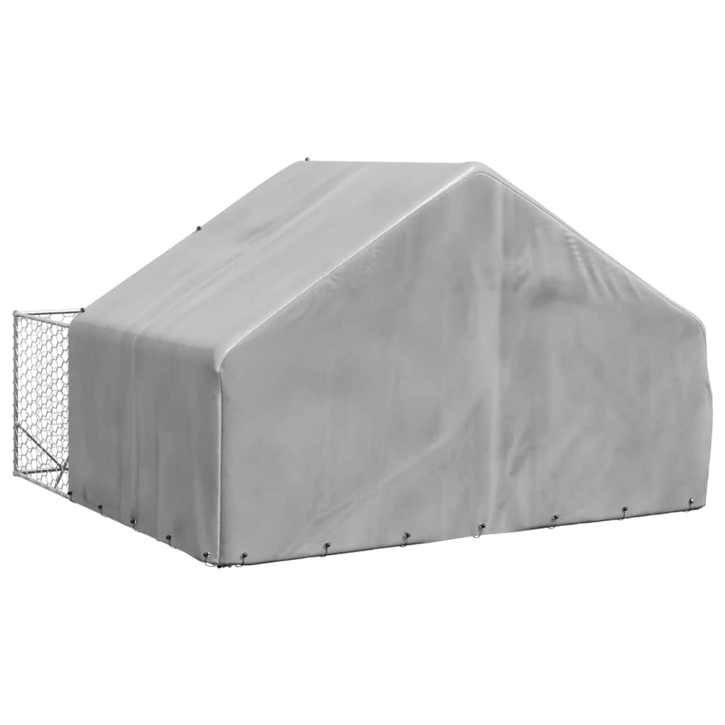 vidaXL Outdoor Dog Kennel with Run 3x3x1.9 m Galvanised Steel