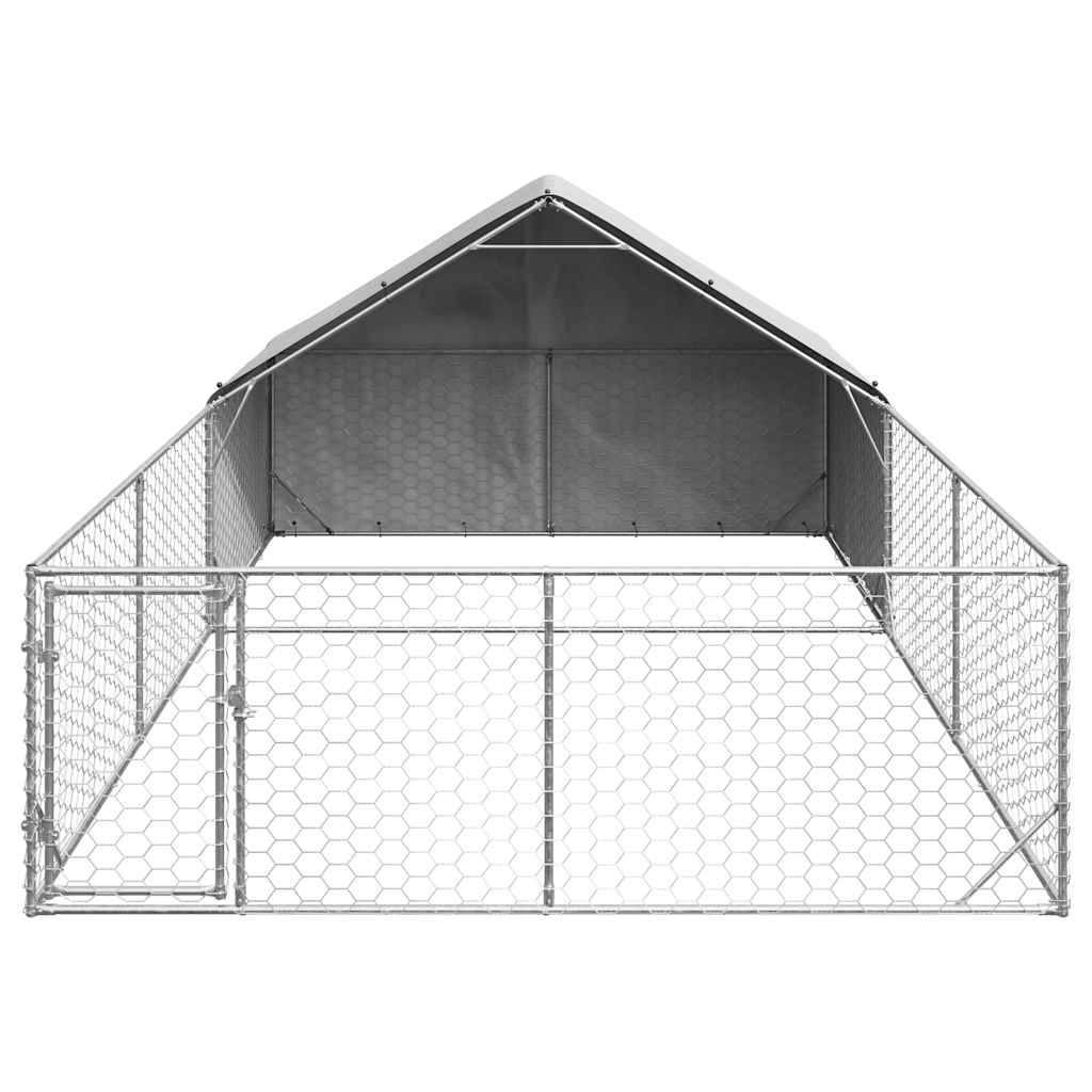 vidaXL Outdoor Dog Kennel with Run 6x3x1.9 m Galvanised Steel