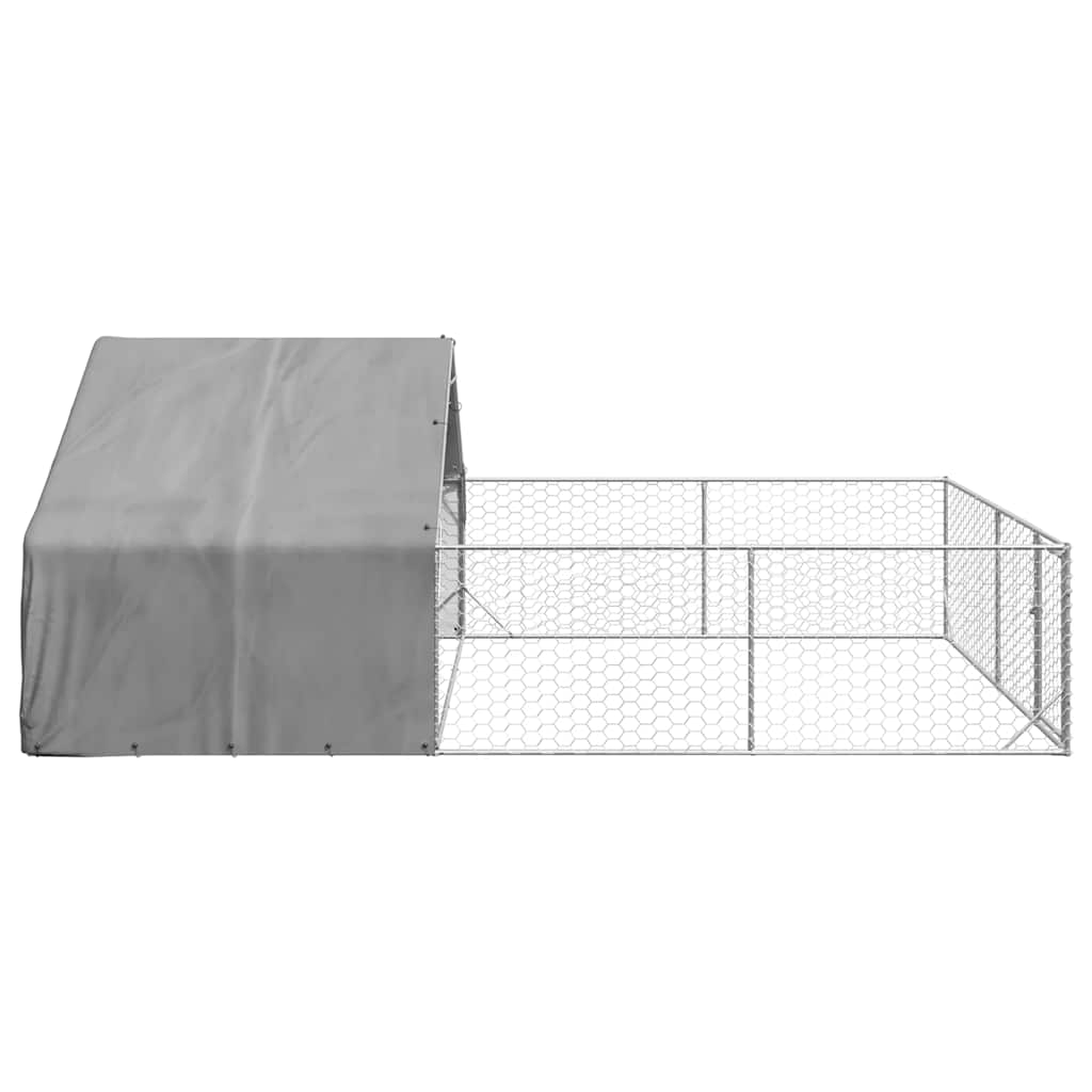 vidaXL Outdoor Dog Kennel with Run 6x3x1.9 m Galvanised Steel