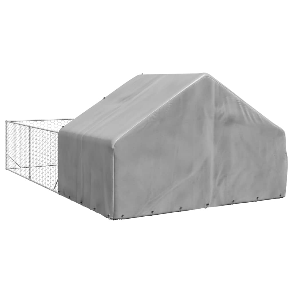 vidaXL Outdoor Dog Kennel with Run 6x3x1.9 m Galvanised Steel