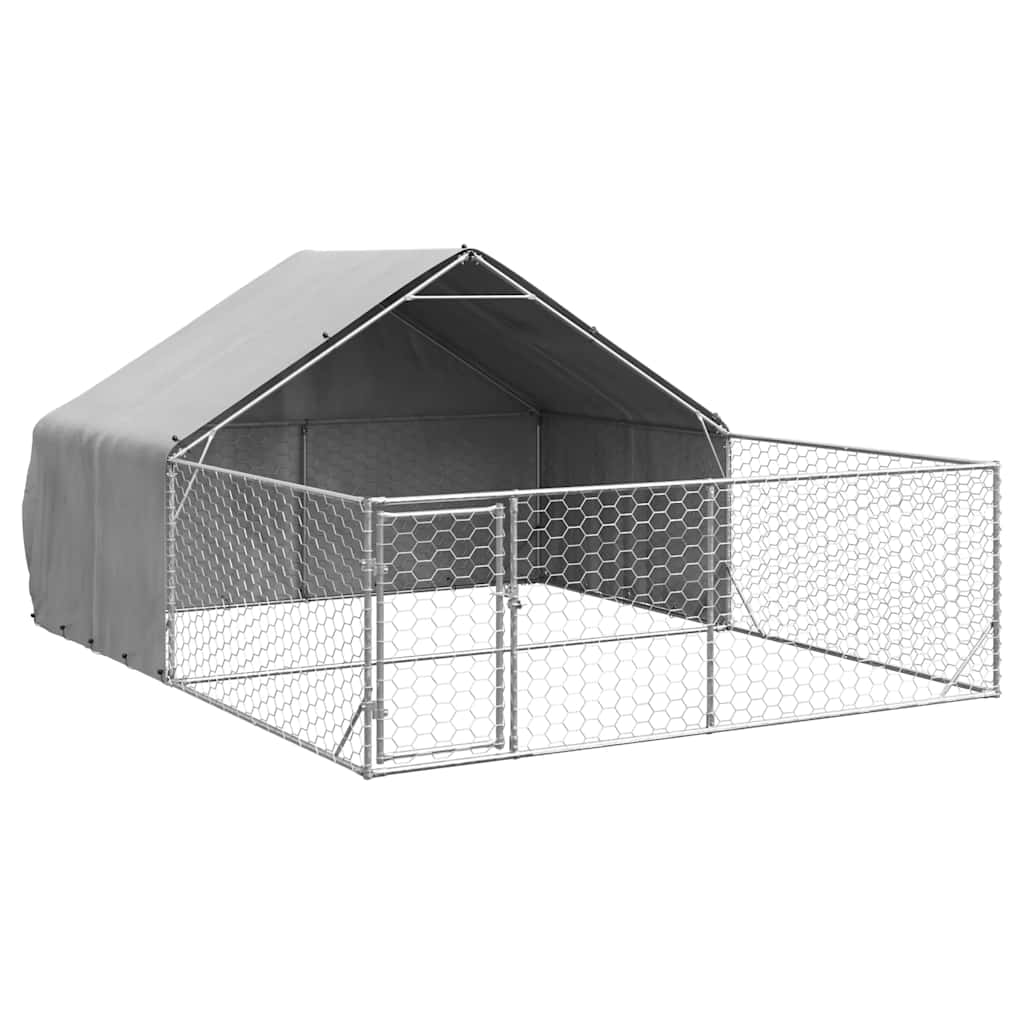 vidaXL Outdoor Dog Kennel with Run 5x3x1.9 m Galvanised Steel