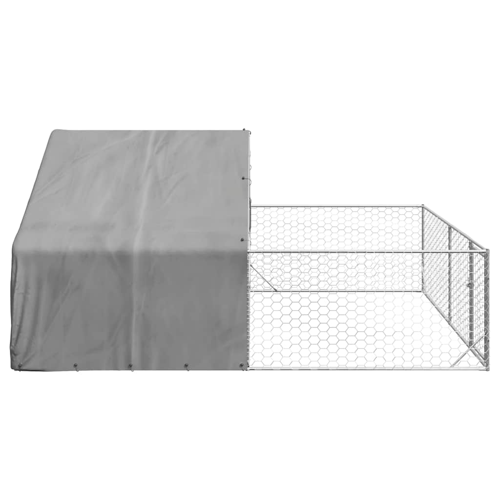 vidaXL Outdoor Dog Kennel with Run 5x3x1.9 m Galvanised Steel