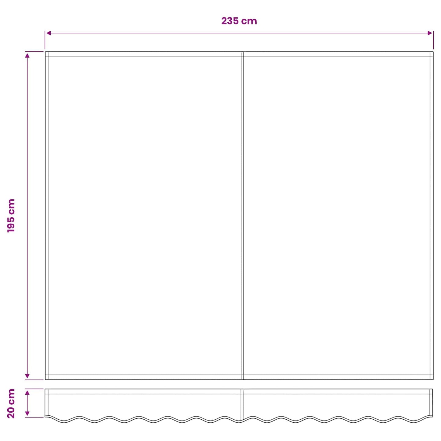 Awning Replacement Fabric Blue and White 2.5 x 2 m Polyester