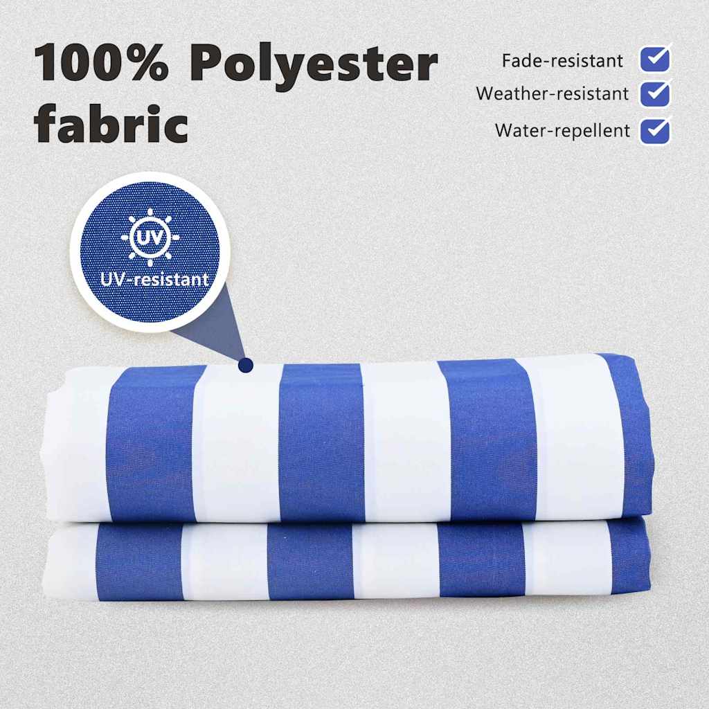 Awning Replacement Fabric Blue and White 3.5 x 2 m Polyester