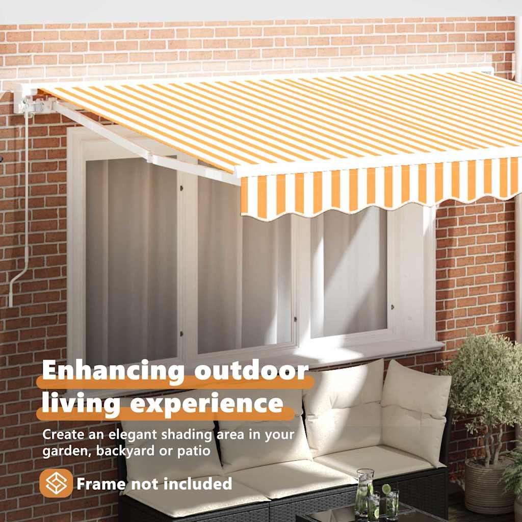 Awning Replacement Fabric Yellow and White 2.5 x 2 m Polyester