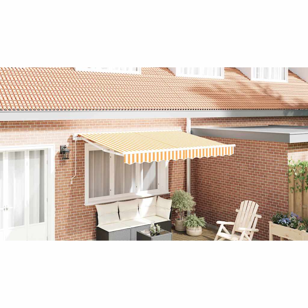 Awning Replacement Fabric Yellow and White 3.5 x 2 m Polyester
