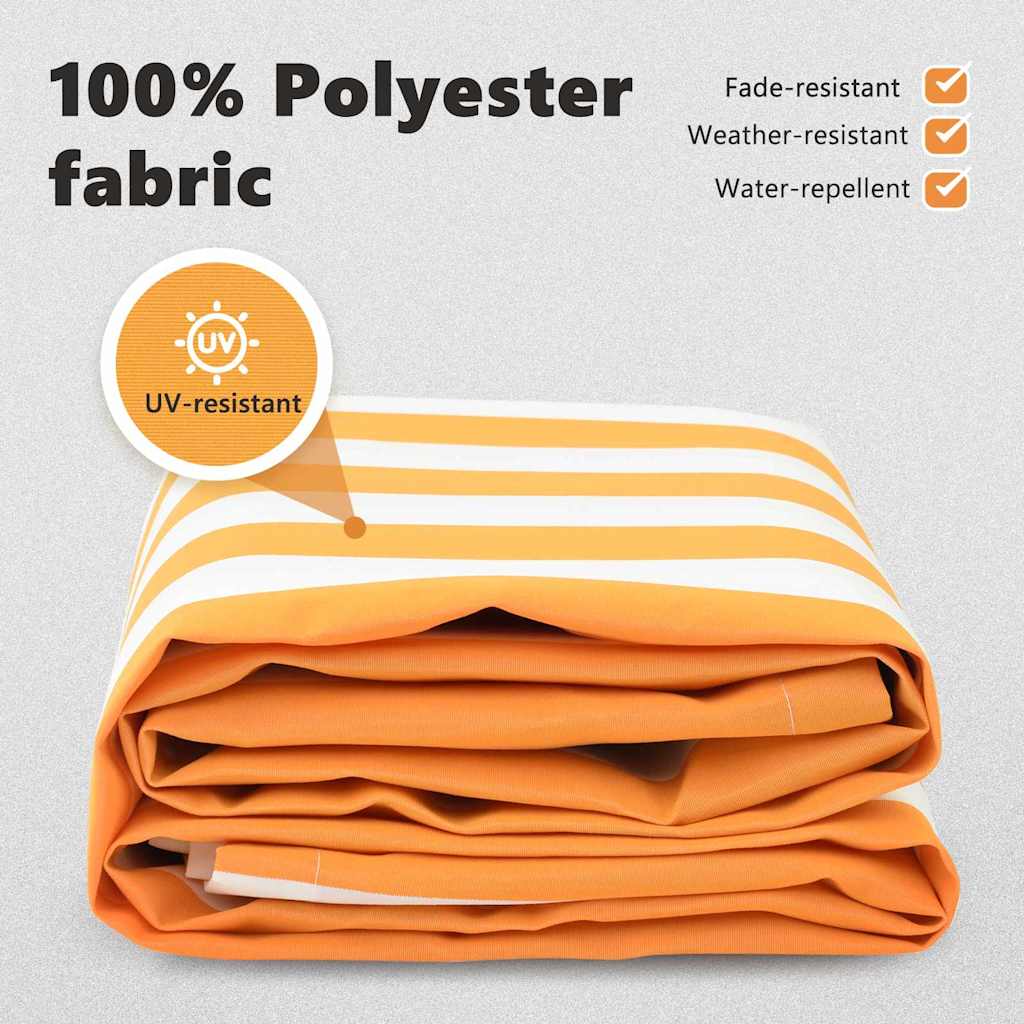 Awning Replacement Fabric Yellow and White 4 x 2 m Polyester