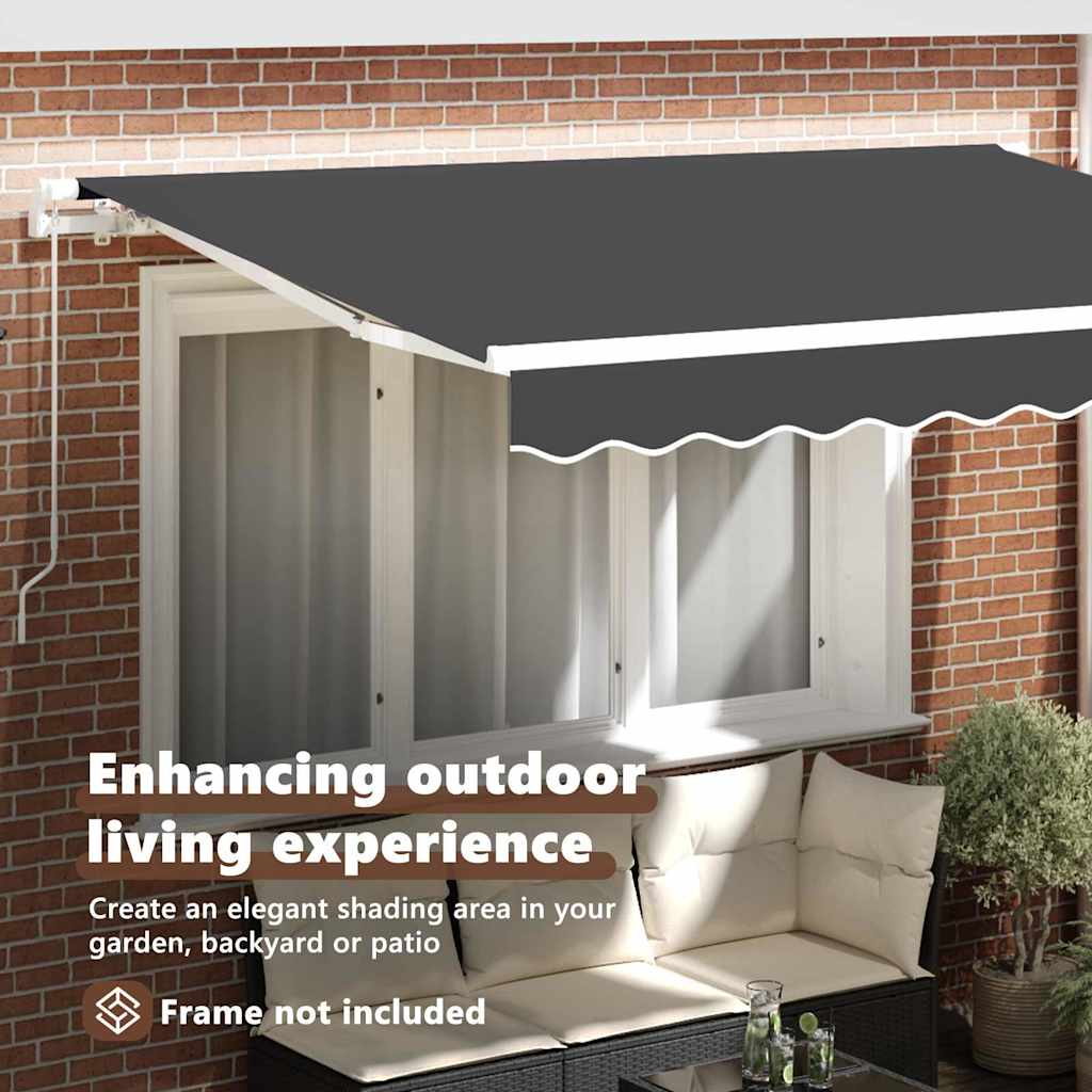 Awning Replacement Fabric Anthracite 2.5 x 2 m Polyester