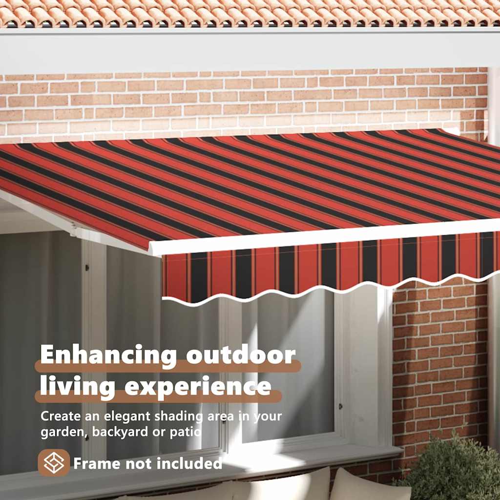 Awning Replacement Fabric Orange and Brown 3.5 x 2 m Polyester