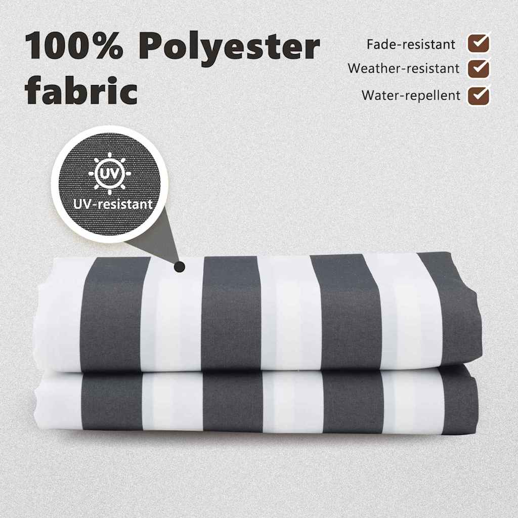 Awning Replacement Fabric Anthracite and White 2.5 x 2 m